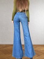 2000s low-rise bell-bottom jeans