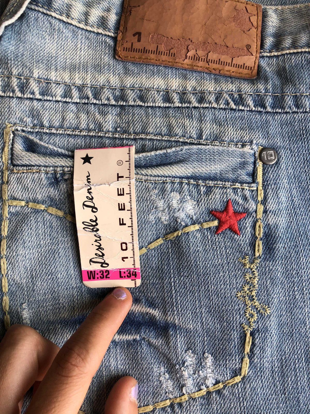 Light-wash 10 FEET Y2K low-rise jeans