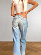 Light-wash 10 FEET Y2K low-rise jeans