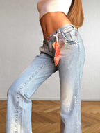 Light-wash 10 FEET Y2K low-rise jeans