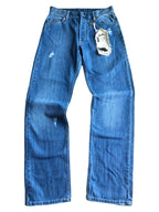 Jeans anni 90 a palazzo. Dettaglio con Toro